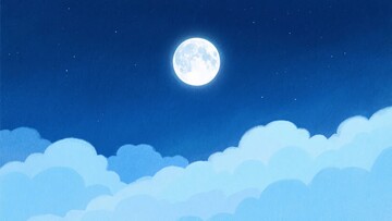 夜空下的云朵与明月景象532