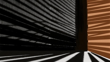 光影交错的建筑墙面景象943