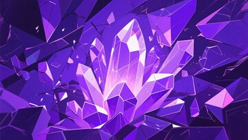 紫色水晶破碎效果插画045