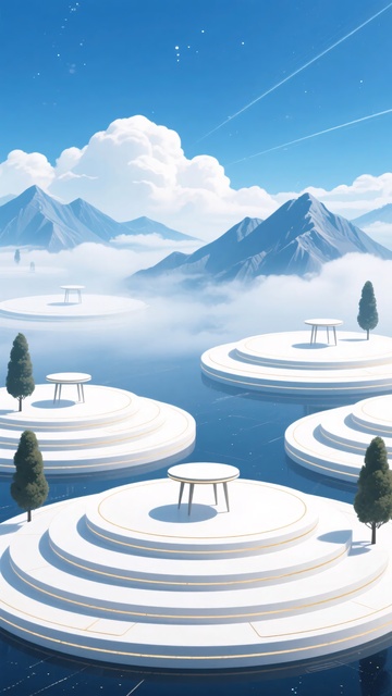 梦幻云端平台风景插画105