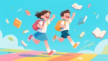 奔跑的上学孩童611