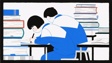学生在书桌前专注学习场景700