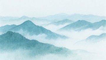 水墨风格云雾缭绕山峦图110