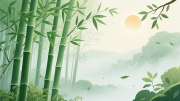 竹林晨景插画181