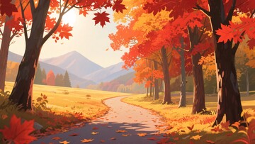 秋日林间小路美景792