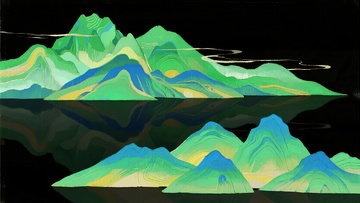 彩色山水插画945