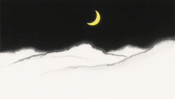 月夜下的山峦景象025