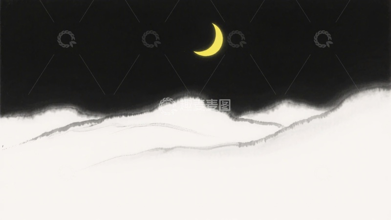 高清大图下载【趣麦麦图】-月夜下的山峦景象025