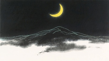 月夜下的山峦景象282