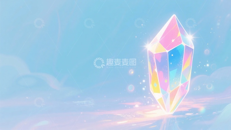 高清大图下载【趣麦麦图】梦幻炫彩的水晶插画396