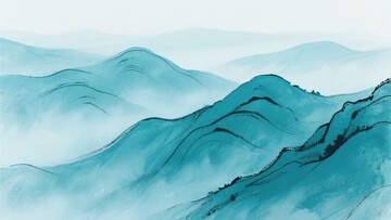 水墨风格的连绵山峦207