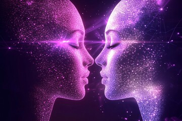 梦幻星空下的双人脸轮廓903