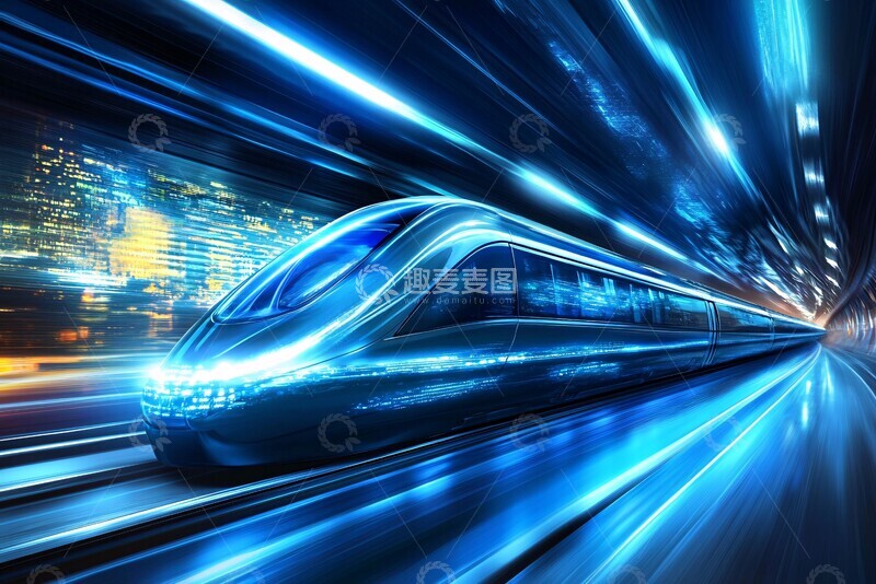 高清大图下载【趣麦麦图】-高速行驶的未来感列车989