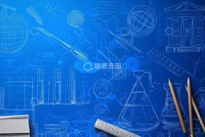 高清大图下载【趣麦麦图】-蓝色科研主题背景画面379
