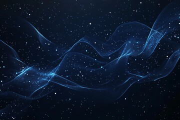蓝色梦幻星空波浪背景822