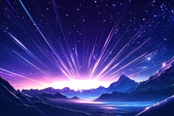 梦幻星空下的壮丽山川384