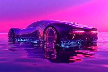 梦幻紫粉色水中超跑325