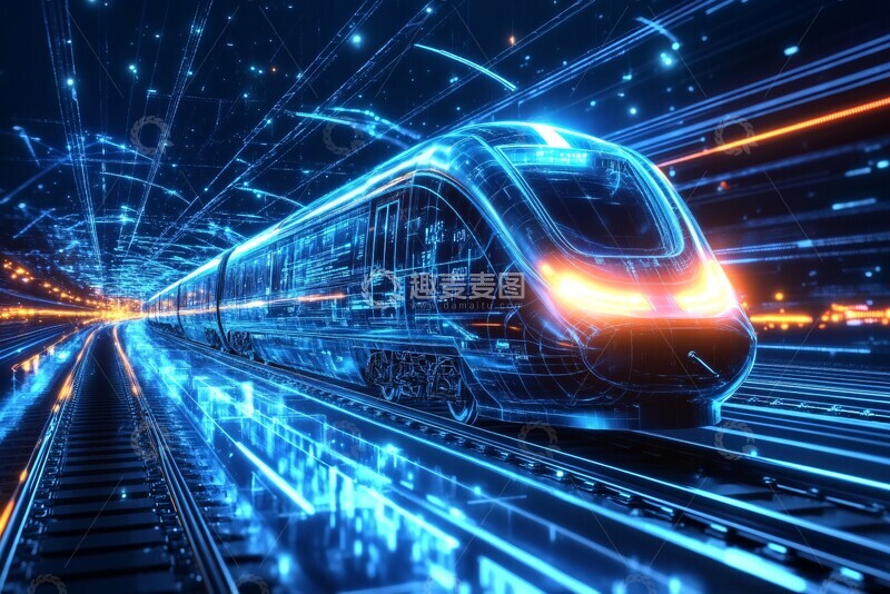 高清大图下载【趣麦麦图】-未来感科技风格高速列车图366