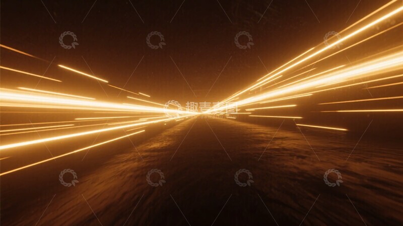 高清大图下载【趣麦麦图】-道路上的金色光轨景象698