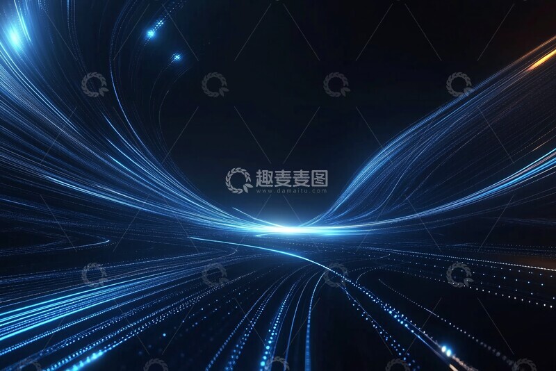 高清大图下载【趣麦麦图】-蓝色流光科技感背景画面199