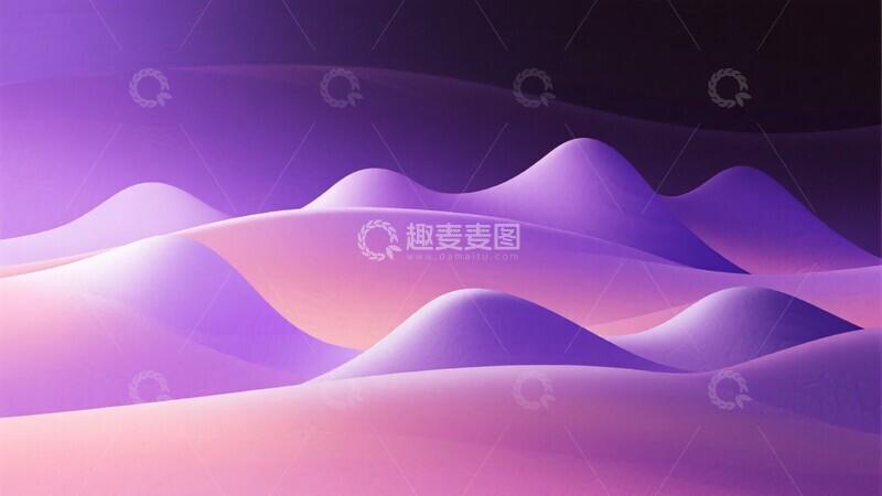 高清大图下载【趣麦麦图】-梦幻紫色渐变山峦插画502