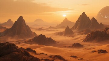 落日下的沙漠山峦景观160
