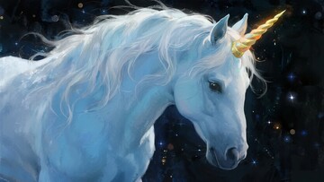 梦幻白色独角兽插画550