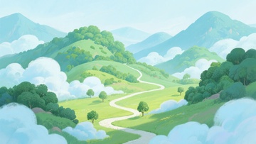 山间蜿蜒小路的清新风景428