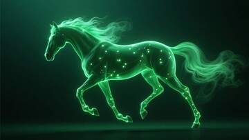 发光绿马的奇幻奔跑画面662