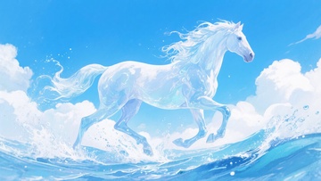 奔腾于云海的梦幻白马261