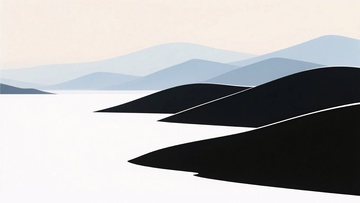 简约山水风景插画131