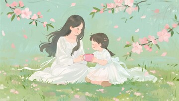 母女春日温馨互动画面582
