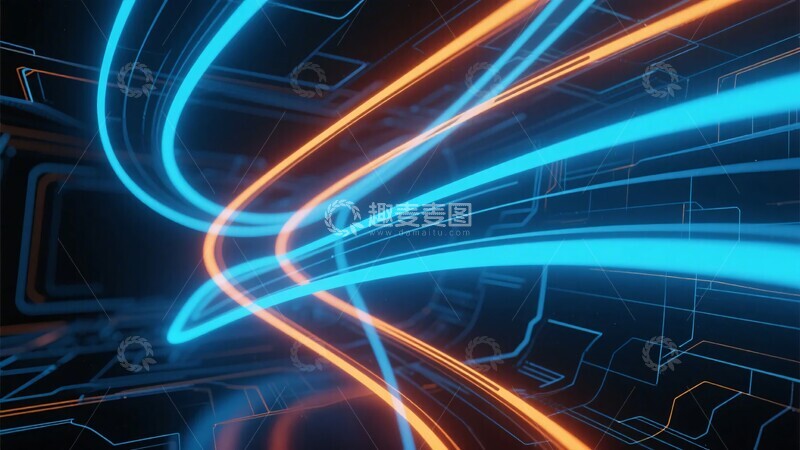 高清大图下载【趣麦麦图】-炫彩光线科技风画面467