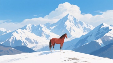 雪山之巅的骏马797
