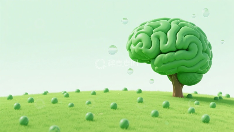 高清大图下载【趣麦麦图】-创意大脑造型的绿色树木564