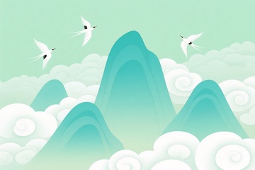青山白云间飞翔的燕子220