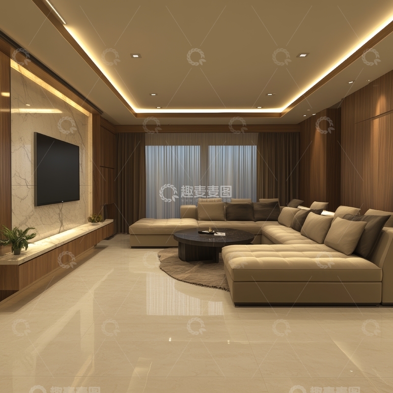 高清大图下载【趣麦麦图】现代豪华客厅内饰