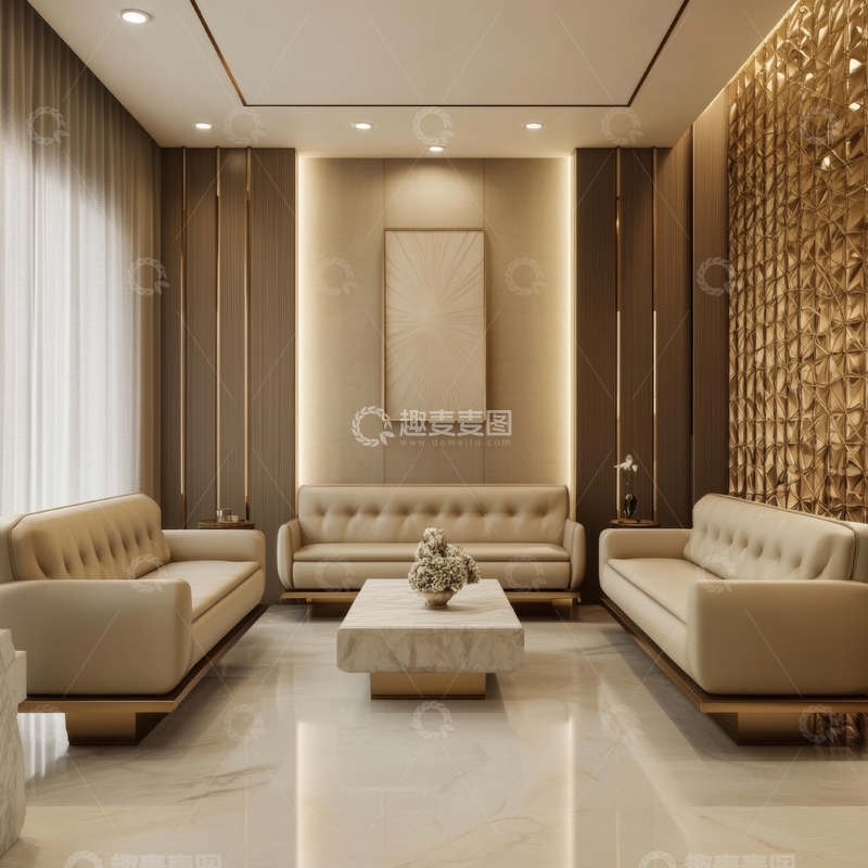 高清大图下载【趣麦麦图】现代豪华客厅内饰