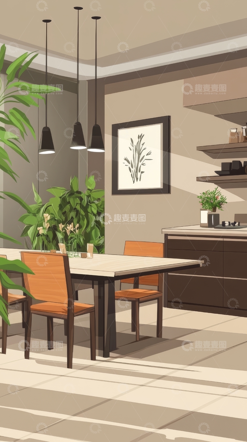 高清大图下载【趣麦麦图】现代简约风格的餐厅