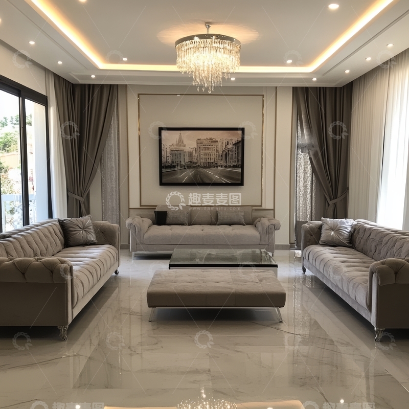 高清大图下载【趣麦麦图】现代豪华客厅内饰