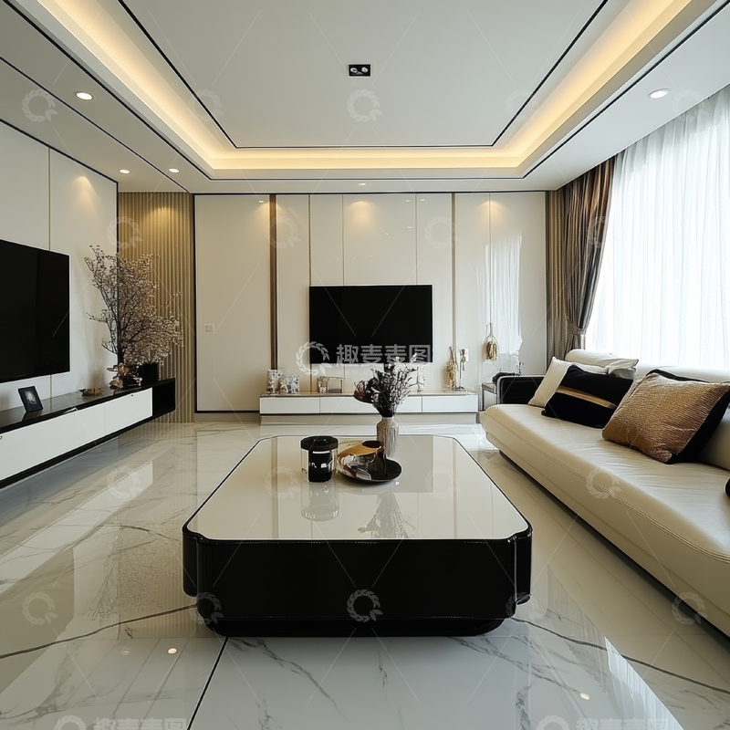 高清大图下载【趣麦麦图】现代简约风格客厅