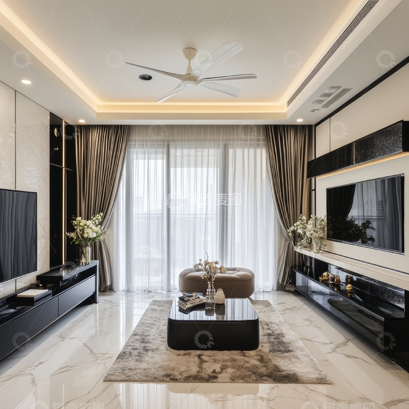 高清大图下载【趣麦麦图】现代豪华客厅内饰