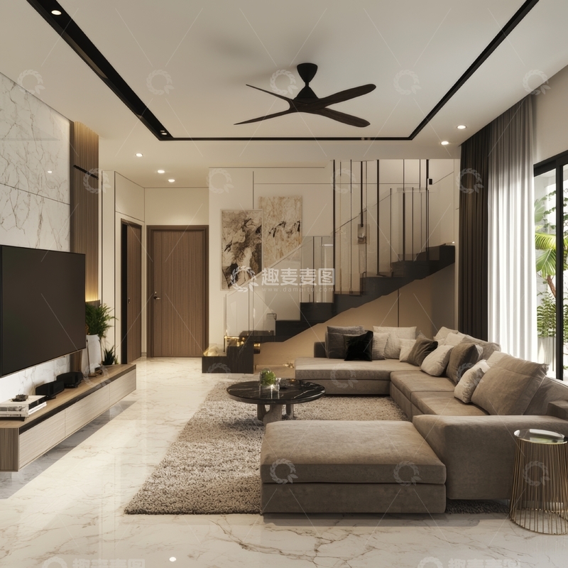 高清大图下载【趣麦麦图】现代简约风格客厅