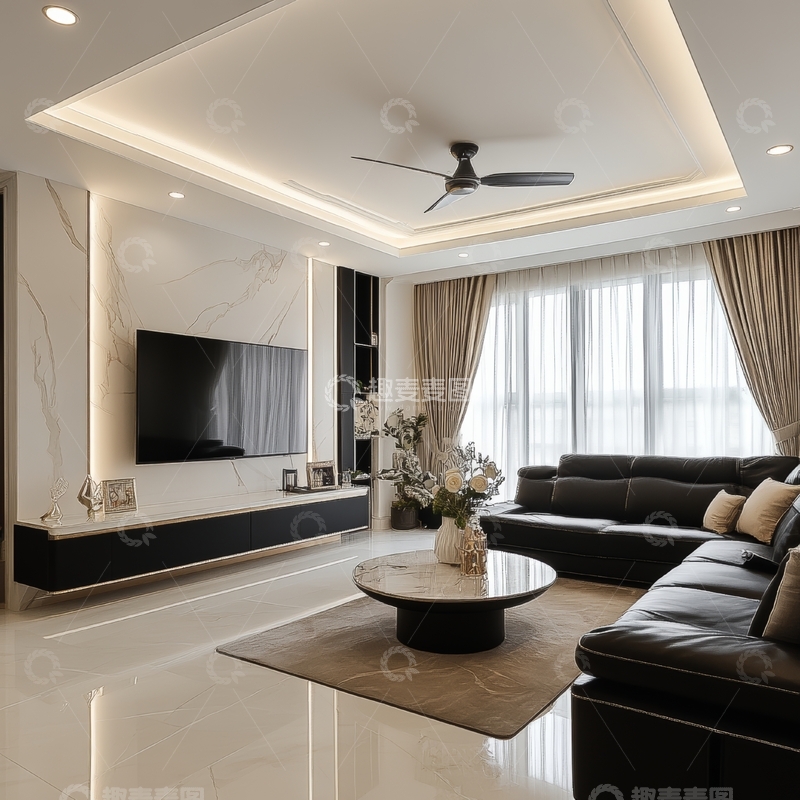 高清大图下载【趣麦麦图】现代简约风格客厅