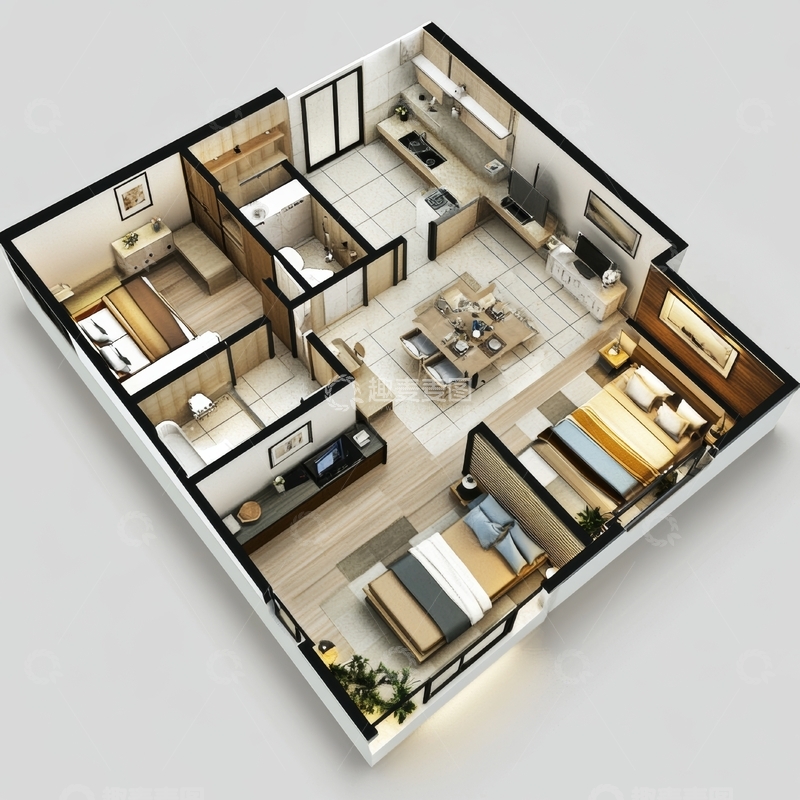 高清大图下载【趣麦麦图】现代公寓布局设计