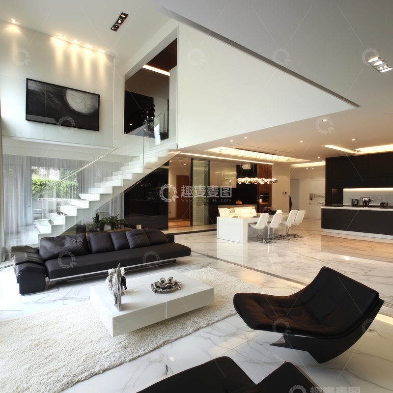 高清大图下载【趣麦麦图】现代豪华客厅内饰