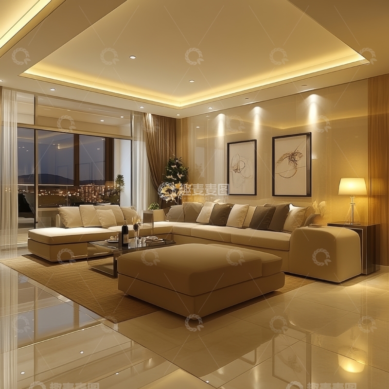 高清大图下载【趣麦麦图】现代豪华客厅内饰