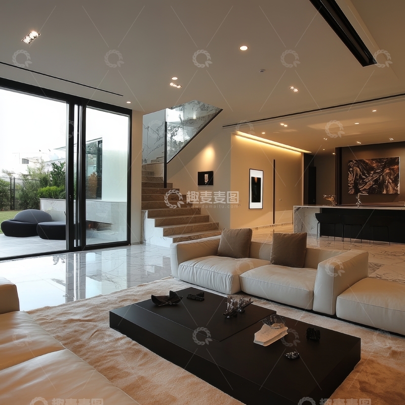 高清大图下载【趣麦麦图】现代豪华客厅内饰