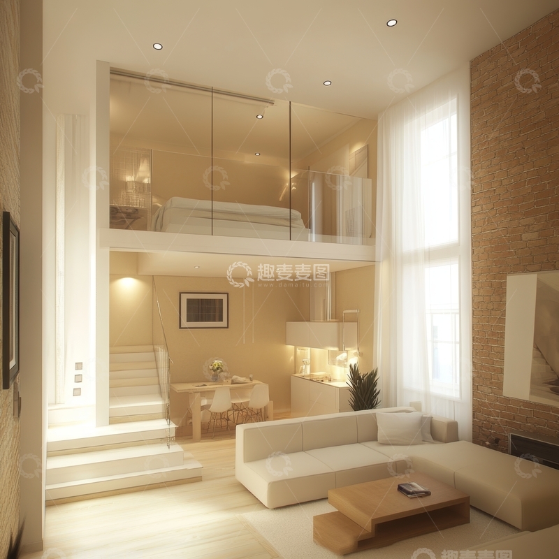 高清大图下载【趣麦麦图】现代复式公寓内部