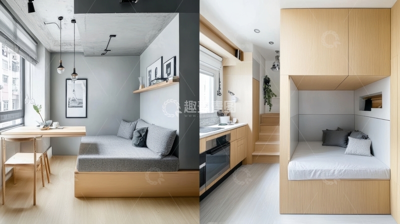 高清大图下载【趣麦麦图】现代简约风格的小型公寓内部设计